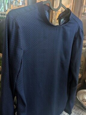 Zara Navy Silky Blouse